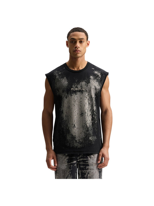Purple Brand P103-TJBH326 Textured Sleeveless Tee Black