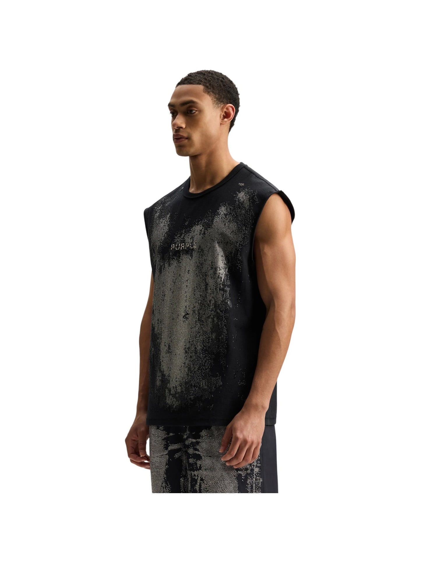 Purple Brand P103-TJBH326 Textured Sleeveless Tee Black