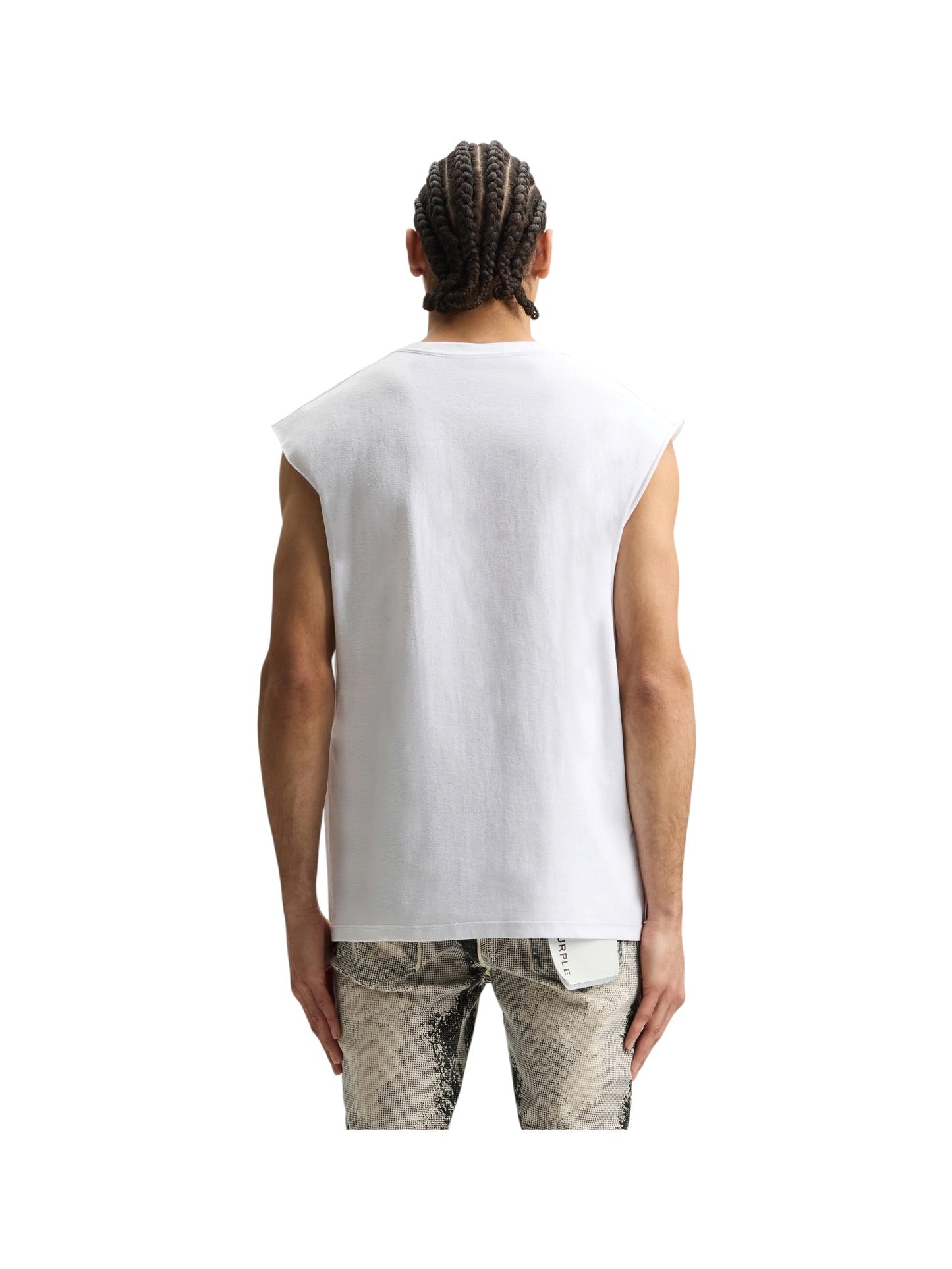 Purple Brand P103-TJWF326 Textured Sleeveless Tee White