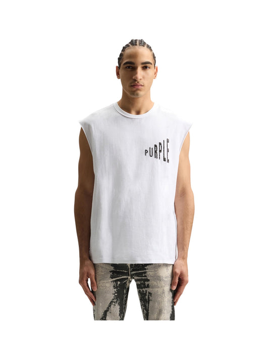 Purple Brand P103-TJWF326 Textured Sleeveless Tee White