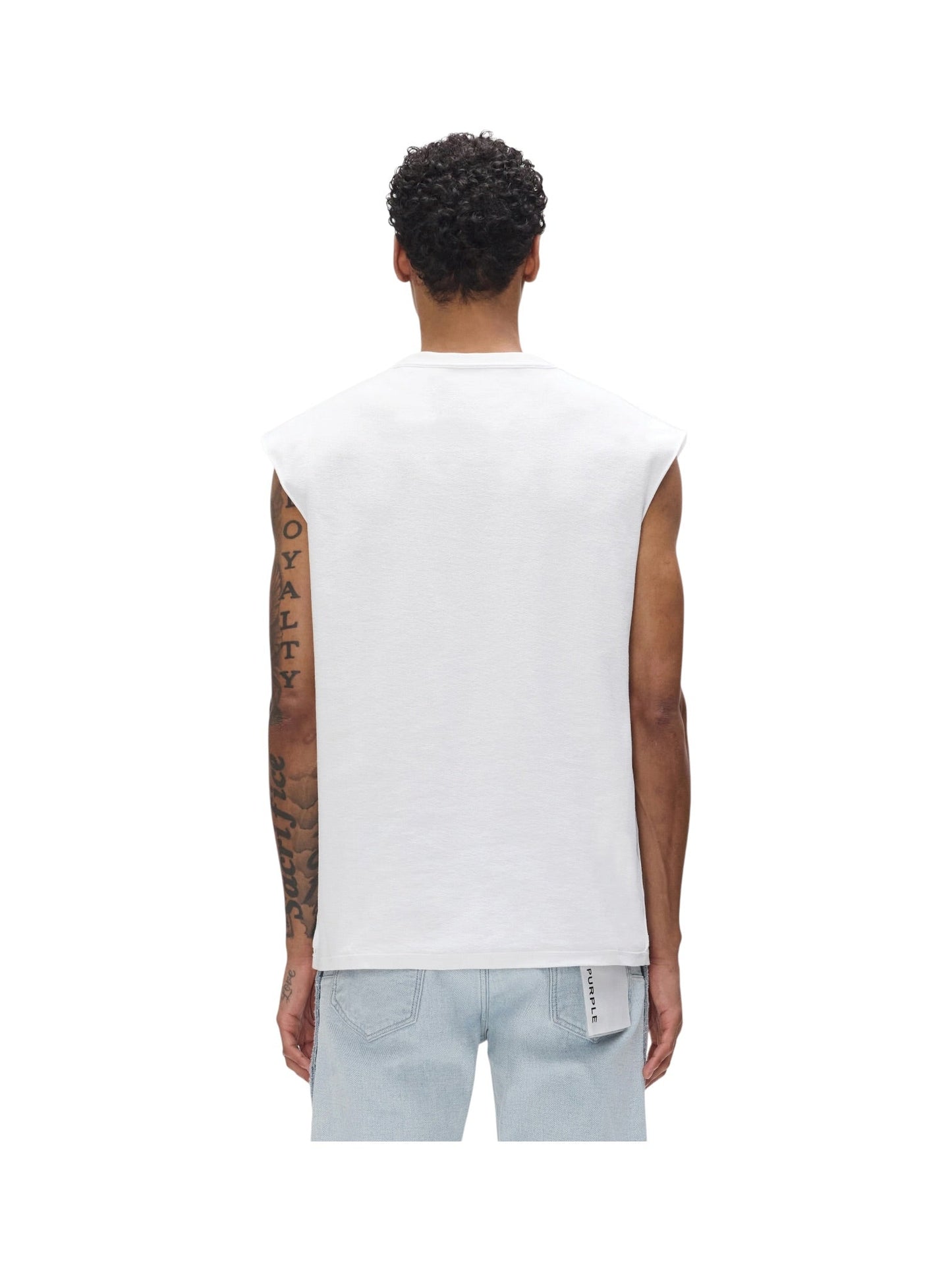 Purple Brand P103-TJWI326 Textured Sleeveless Tee White