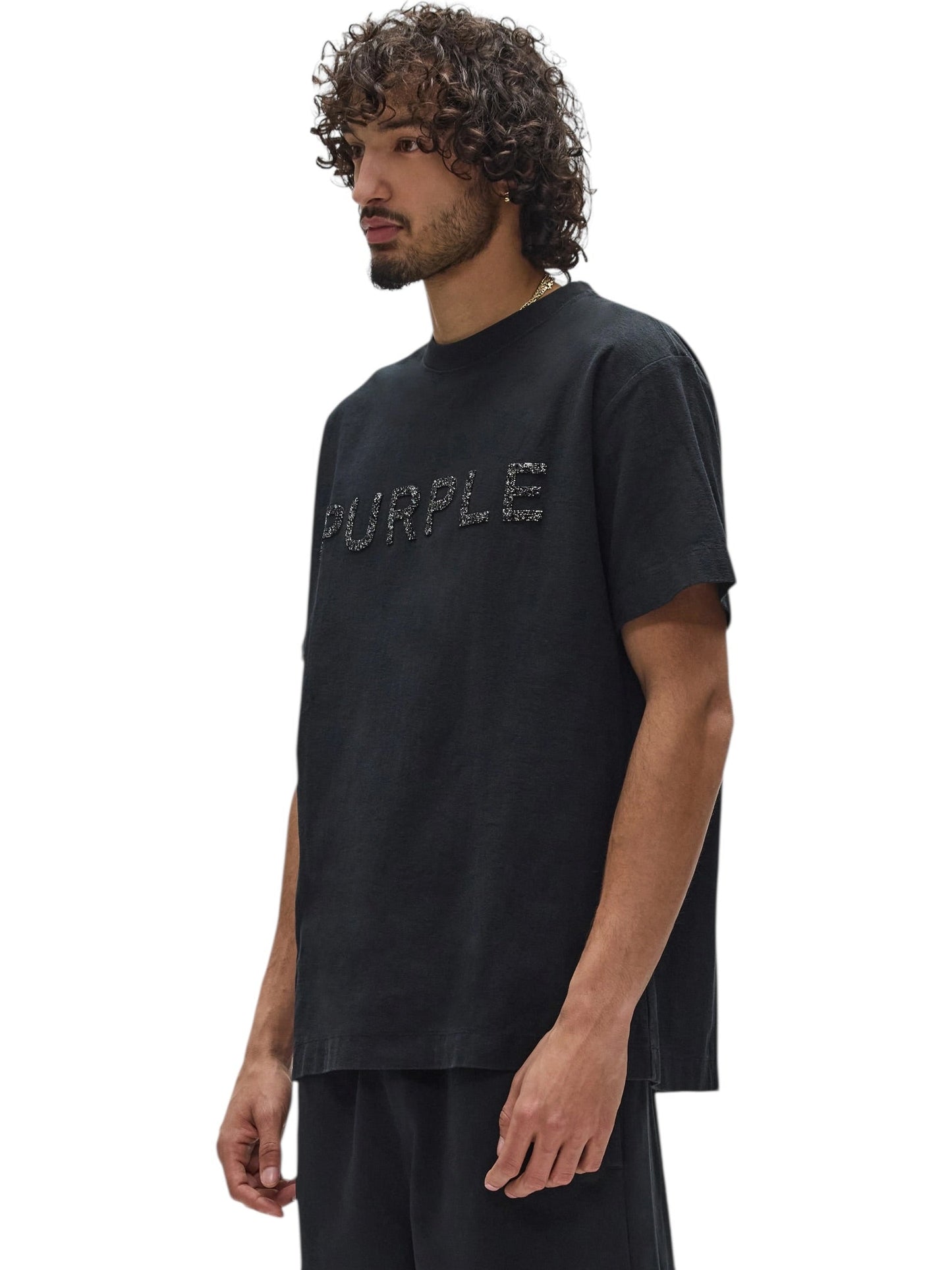 Purple Brand P104-TBMS226 Textured Jersey Ss Tee Black