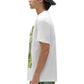A man in a PURPLE BRAND P104-TWGC325 Textured Jersey SS Tee in white, green digital camo shorts, and a black backwards cap stands in profile against a white background.