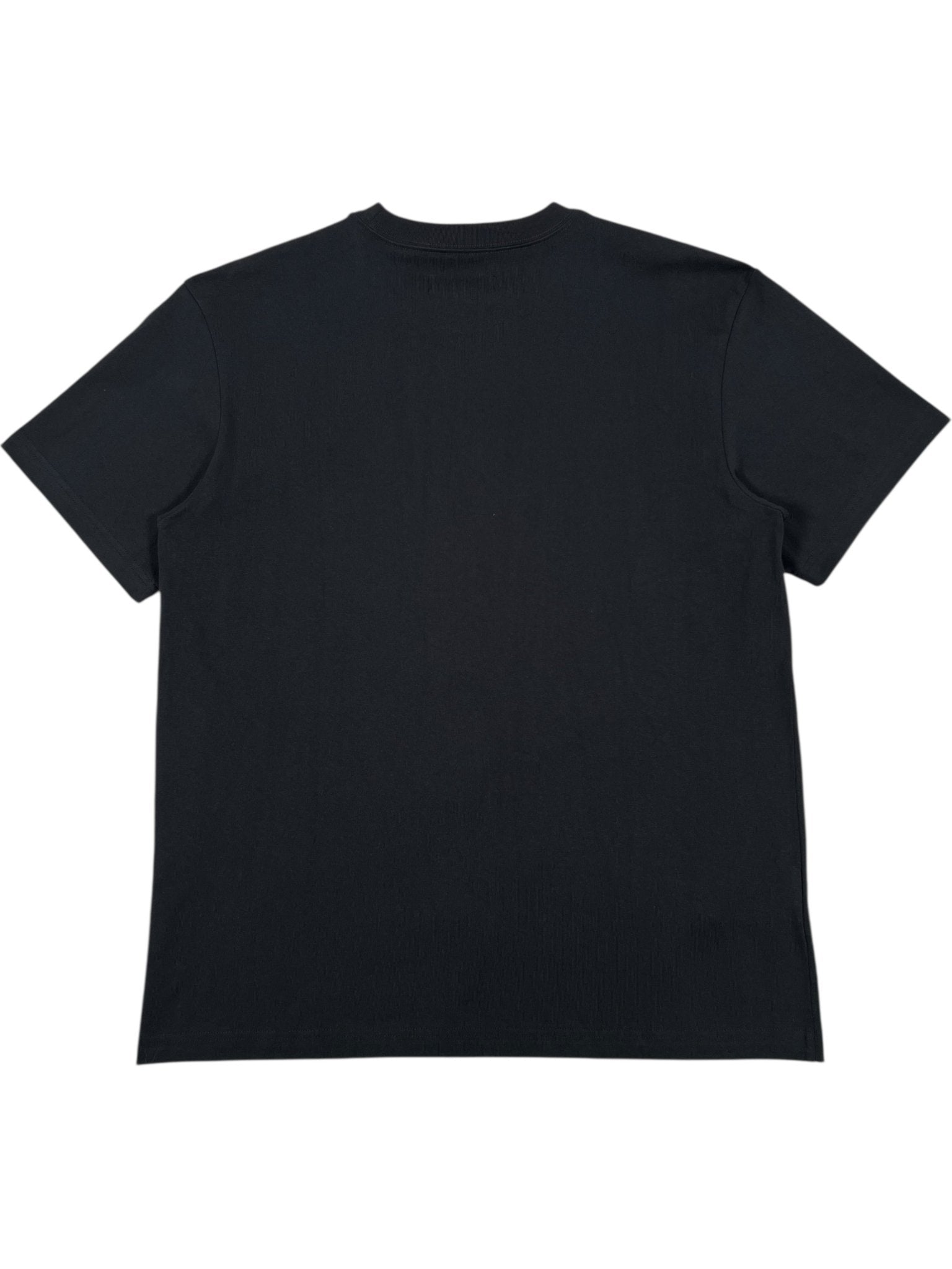 The PURPLE BRAND P117-HBGO HWT Jersey SS Tee Black is shown flat with the back side up, made from 100% cotton for lasting comfort and durability.