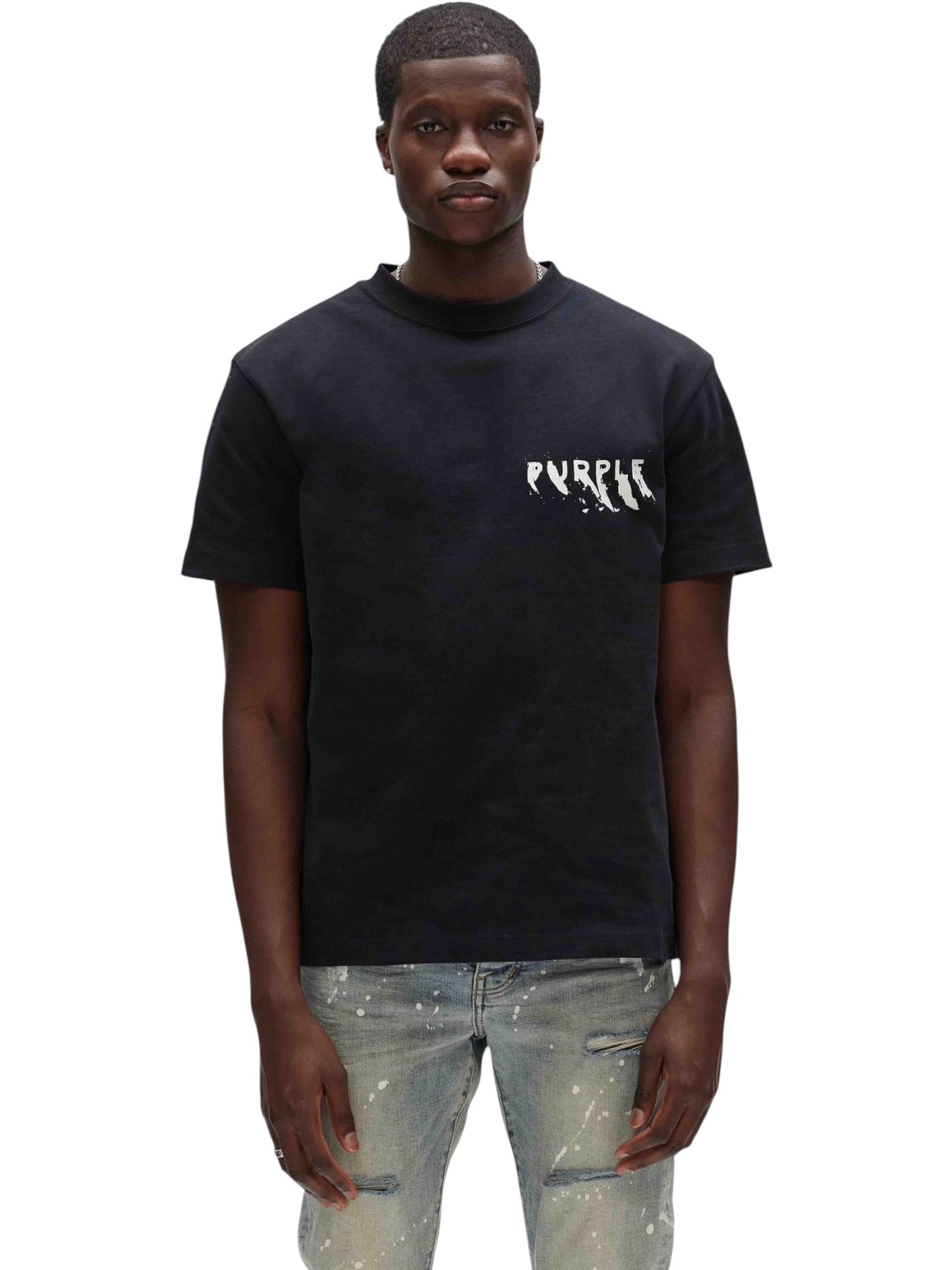 Purple Brand P117-HJBB423 HEAVY JERSEY SS TEE BLACK