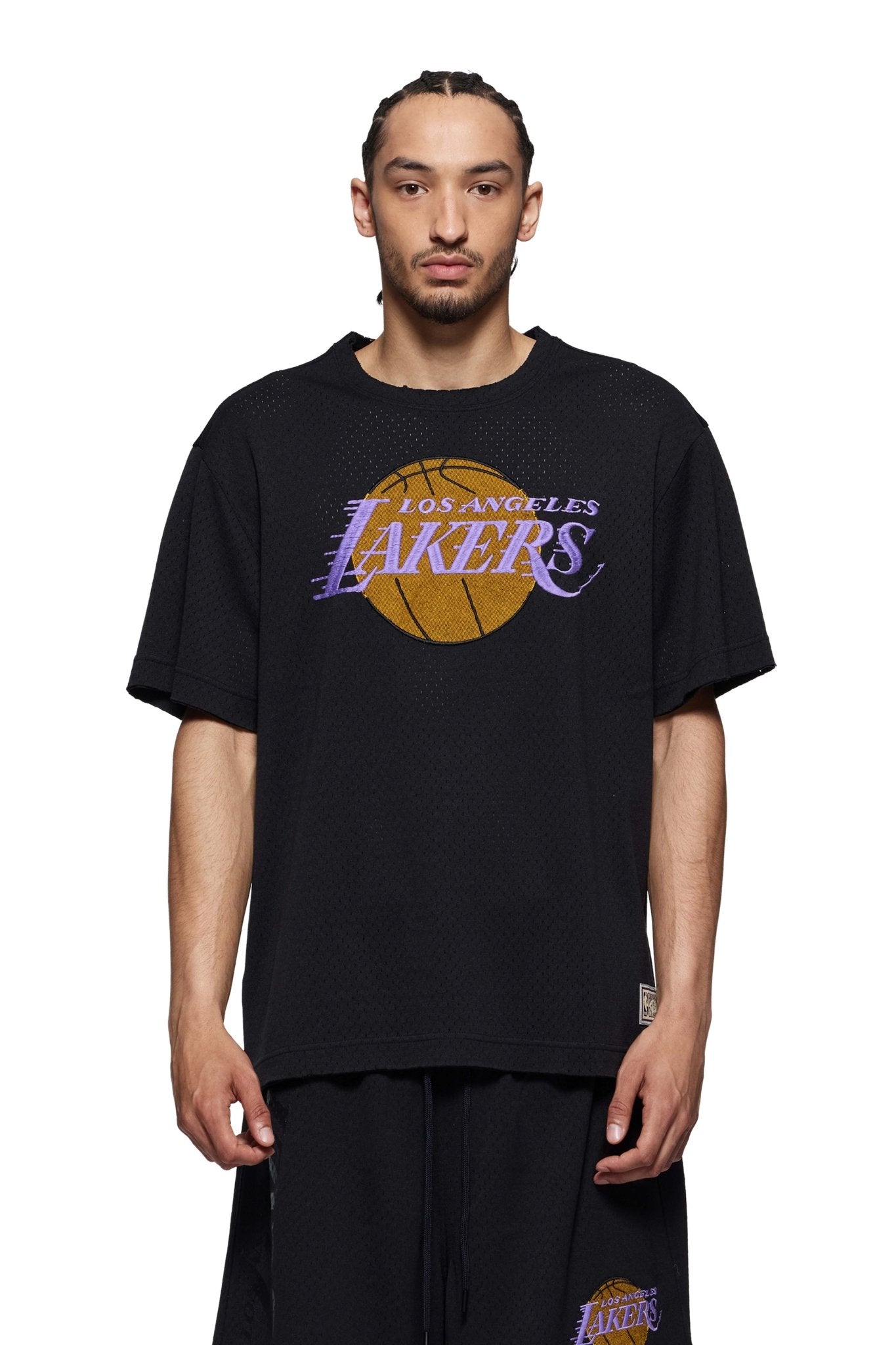 Purple Brand P142-Mnla824 La Lakers Mesh Tee Black