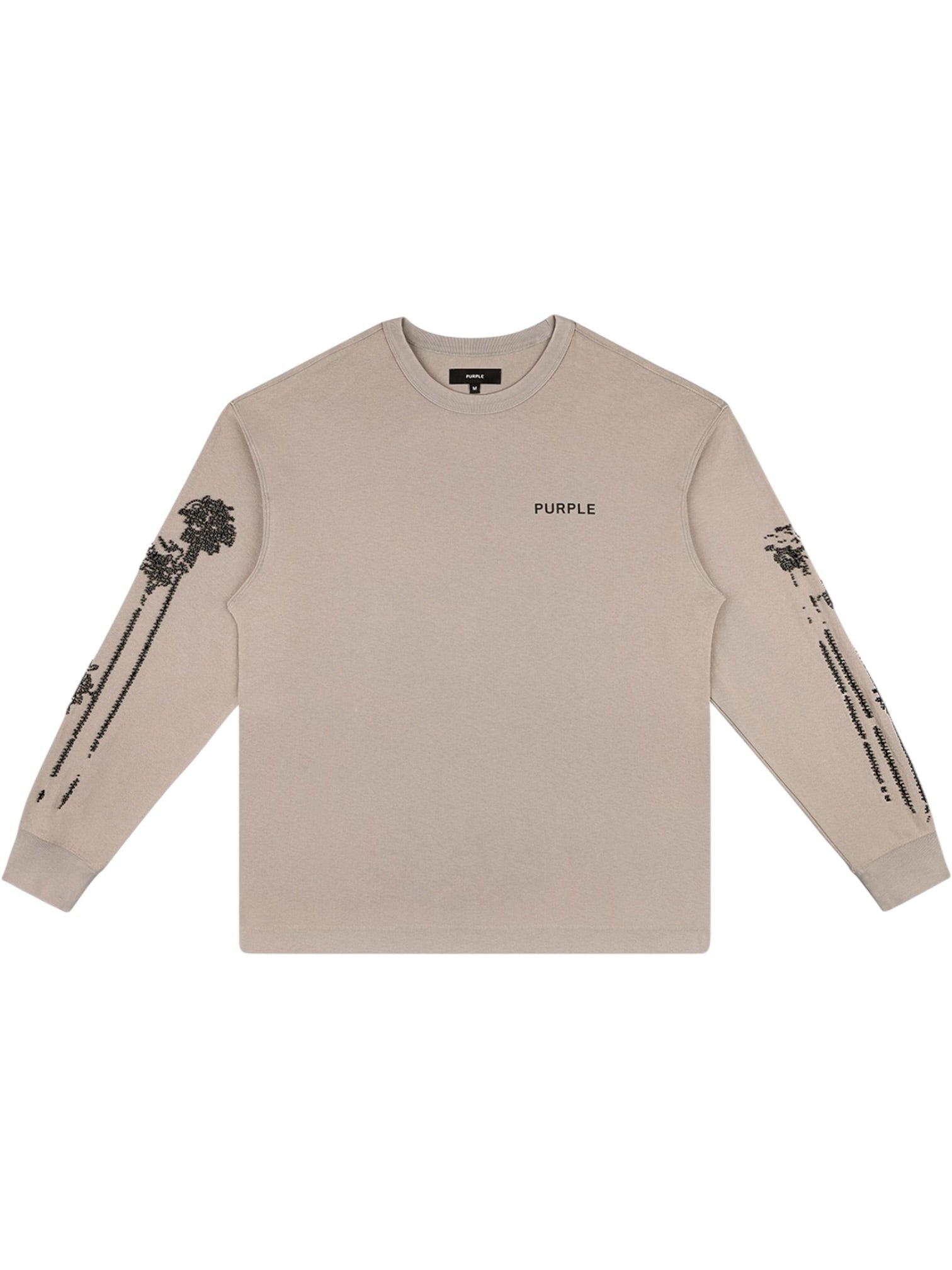 Purple Brand P204-TSRS226 Textured Jersey Ls Tee Grey