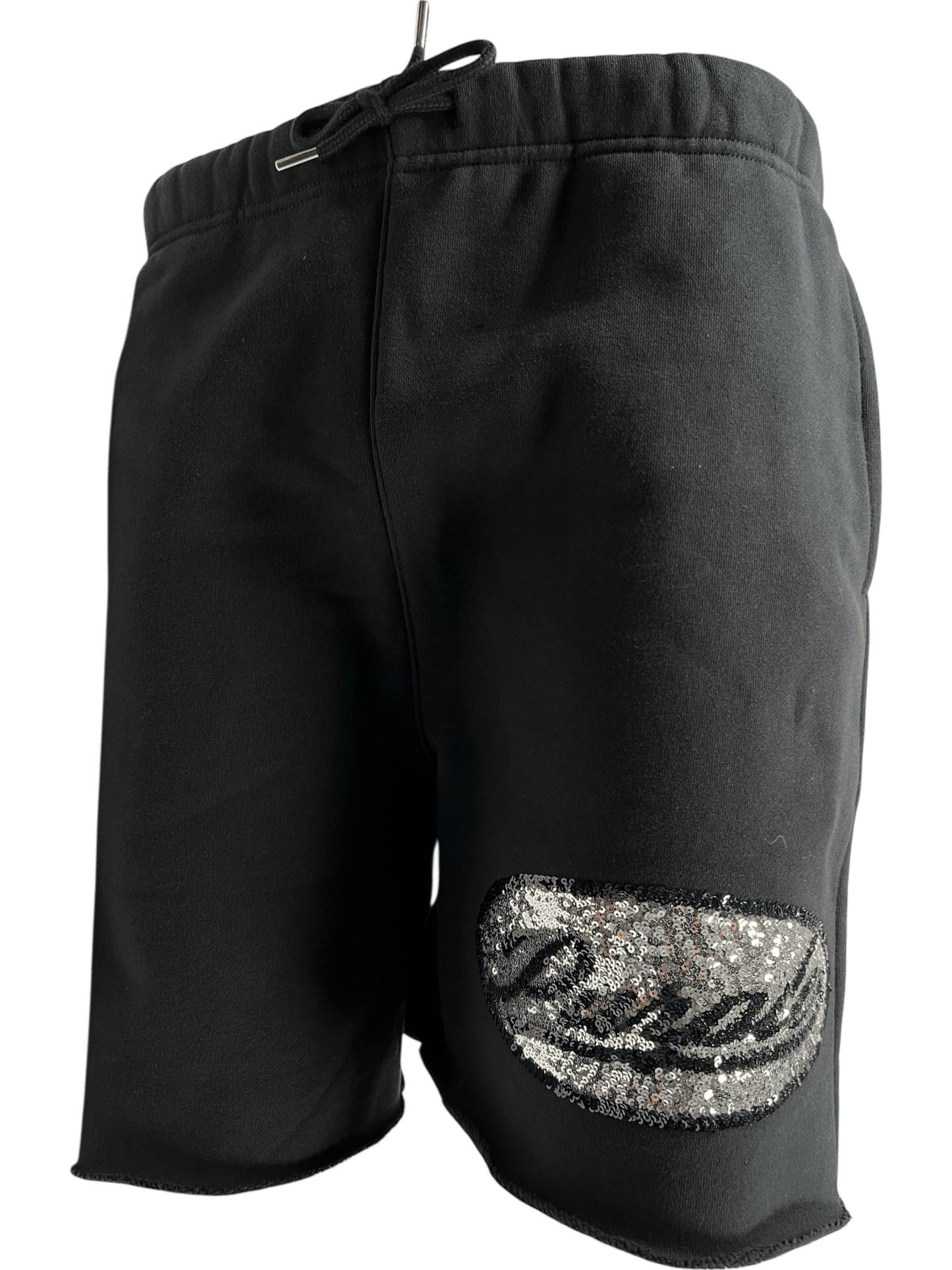 Purple Brand P446-HWSQ226 Hwt Fleece Raw Hem Short Black