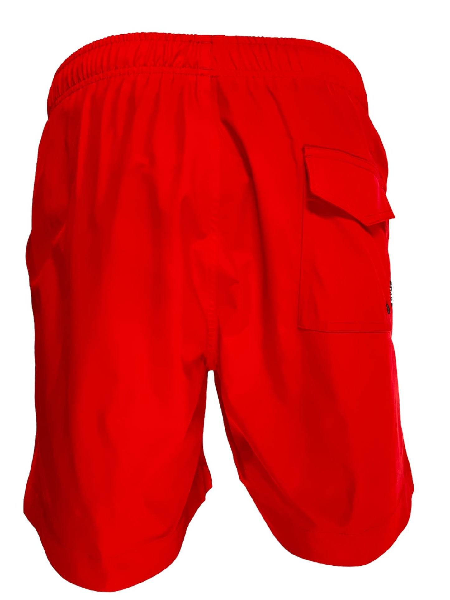 Purple Brand P504-PRUC All Round Short Red moisture-wicking swim shorts isolated on white background.