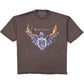 The REPRESENT MLM100176-17 Living Legacy T-shirt in Nero features a winged, shirtless graphic with flames and "Represent" above. Made from premium organic cotton for all-day comfort.