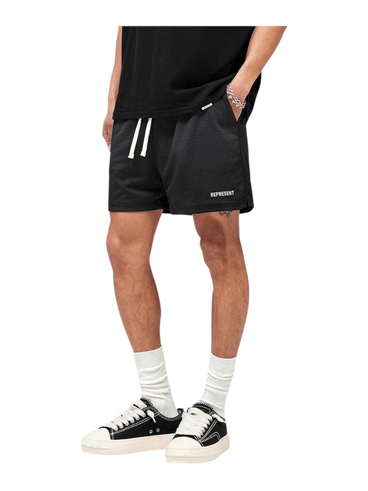 Represent MLM100492-02 Mesh Shorts Washed Black
