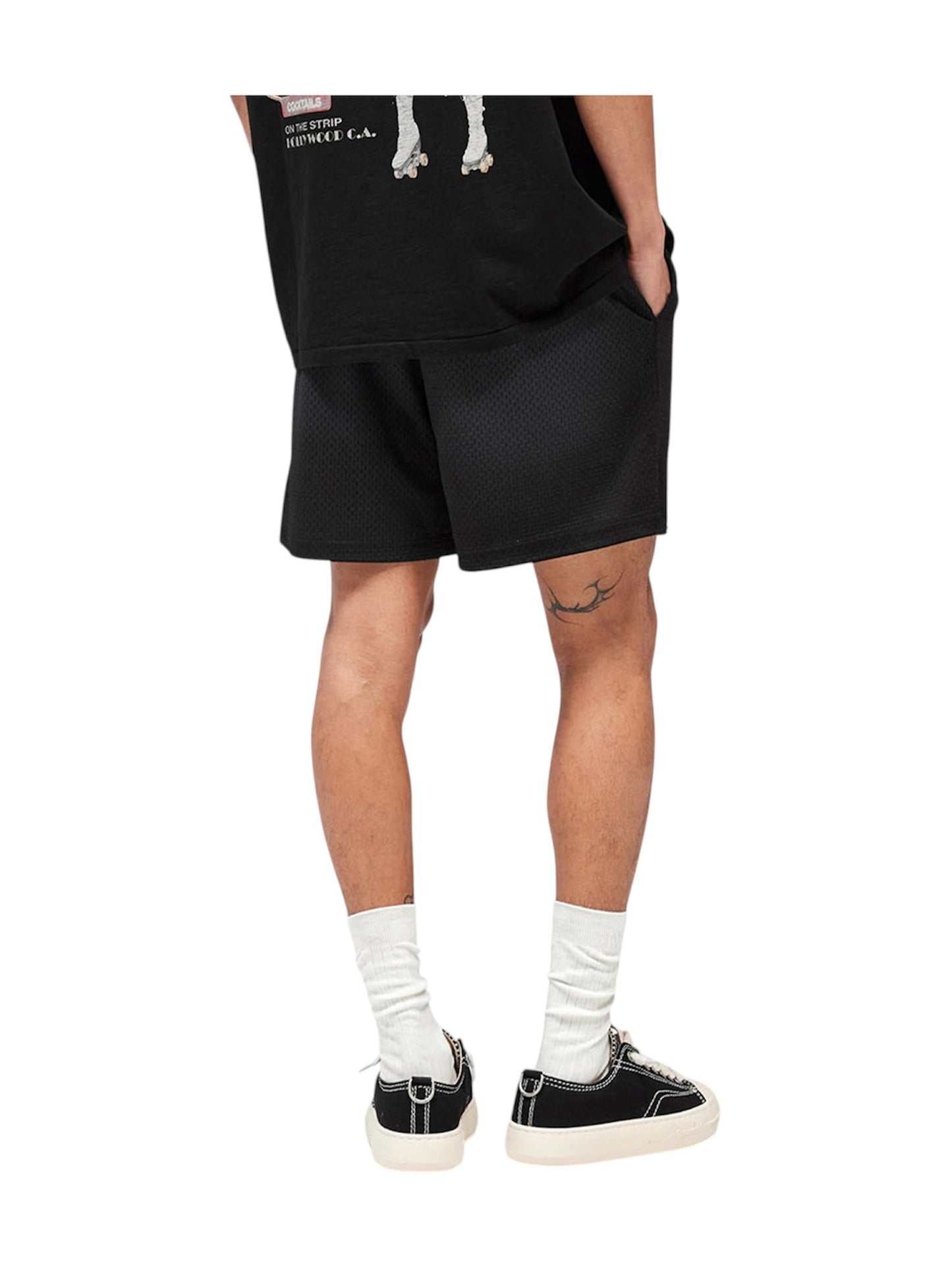 Represent MLM100492-02 Mesh Shorts Washed Black