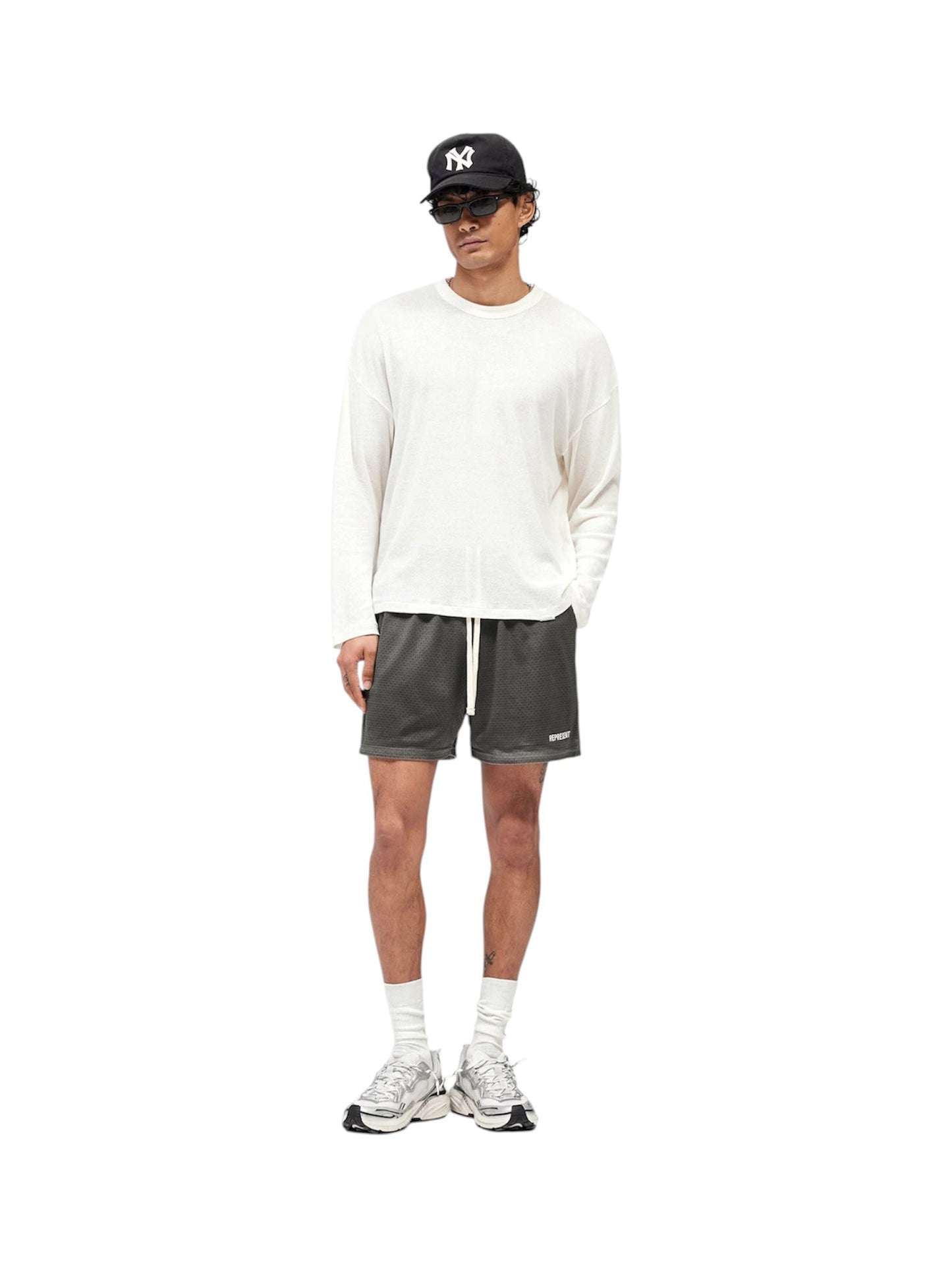 Represent MLM100492-37 Washed Mesh Shorts Vtg Grey