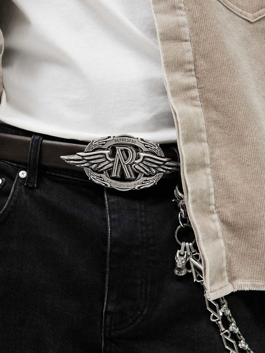 Represent MLM100513-17 Built To Last Buckle Belt Dk Brown