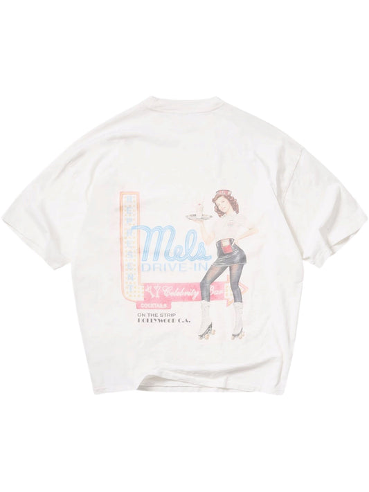Represent MLM100565-72 MEL'S Diner T-shirt  Flat White