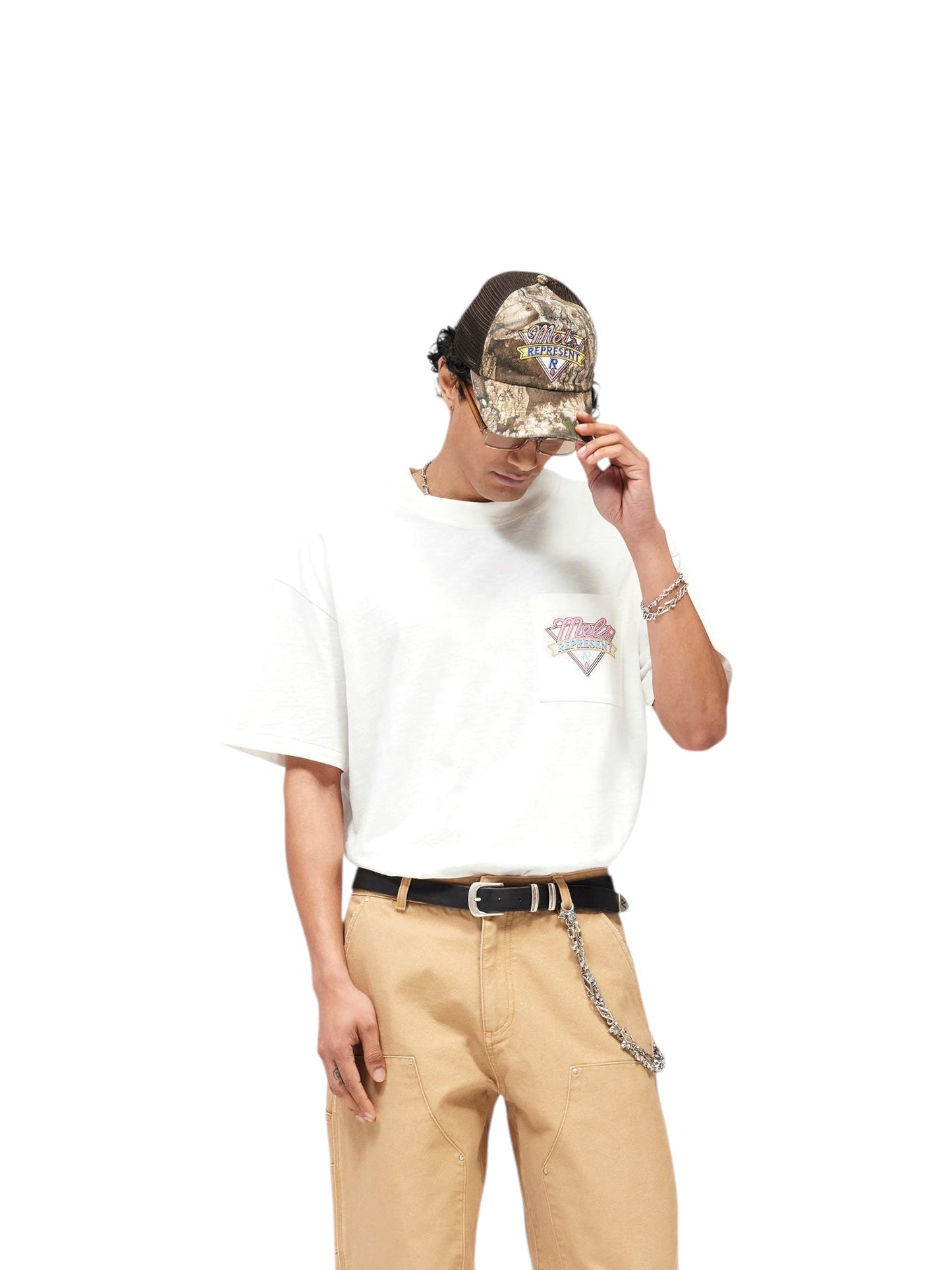 Represent MLM100565-72 MEL'S Diner T-shirt  Flat White