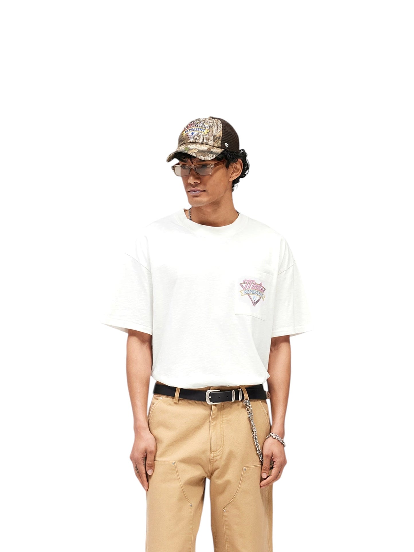 Represent MLM100565-72 MEL'S Diner T-shirt  Flat White