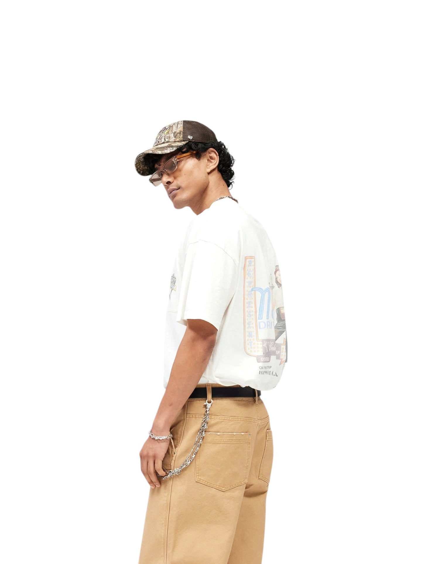 Represent MLM100565-72 MEL'S Diner T-shirt  Flat White