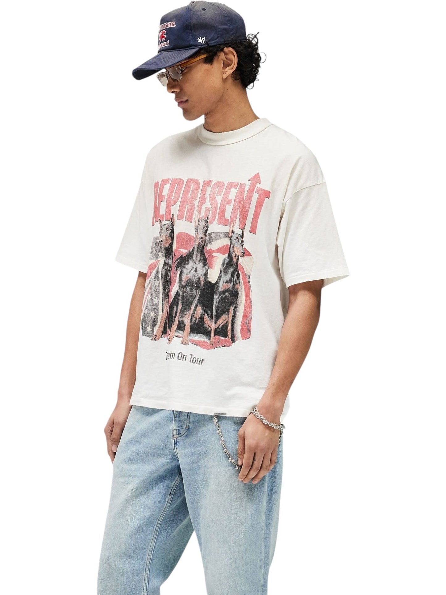 Represent MLM100593-30 Dream On Tour T-shirt Washed Ecru