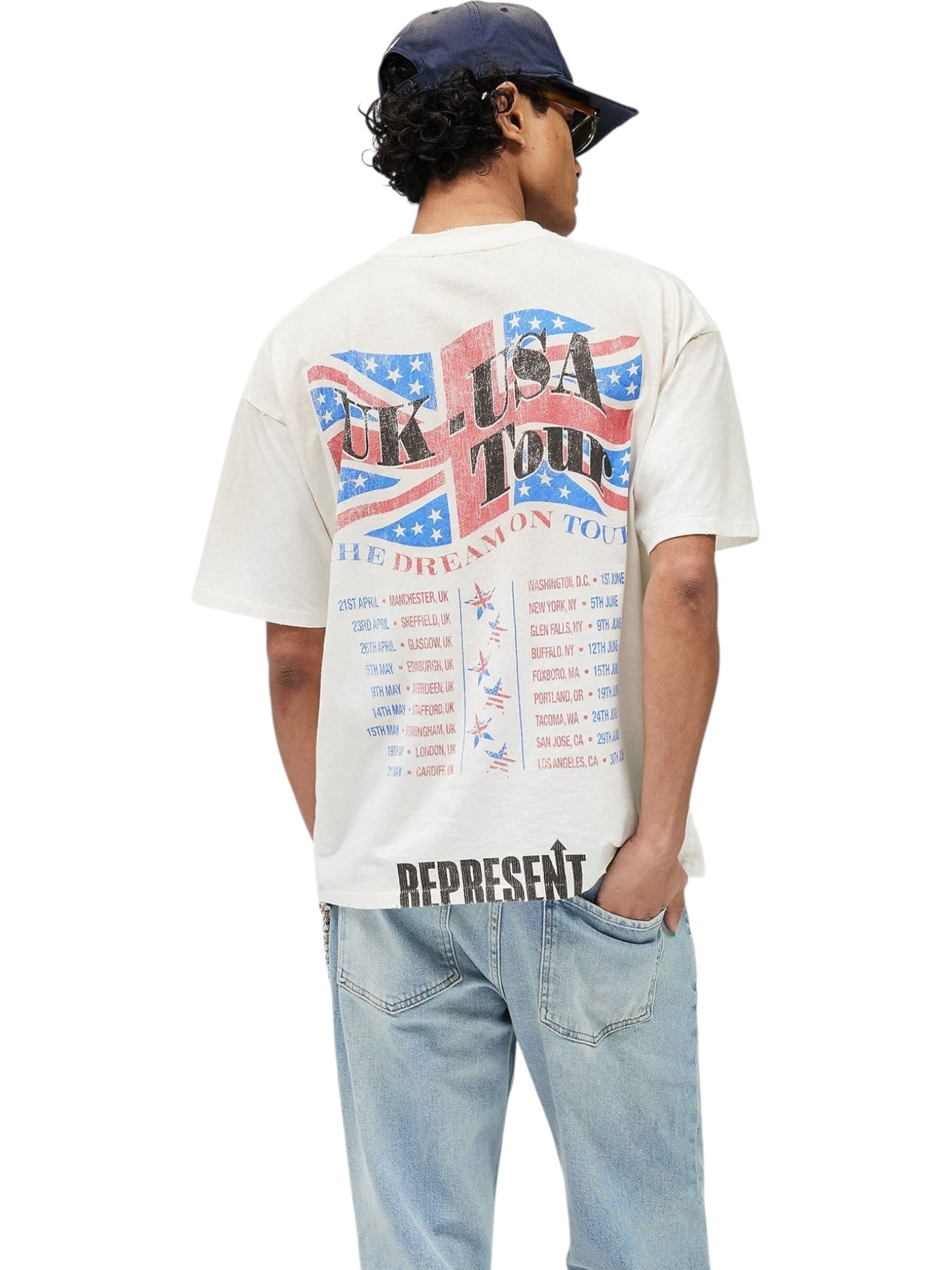 Represent MLM100593-30 Dream On Tour T-shirt Washed Ecru