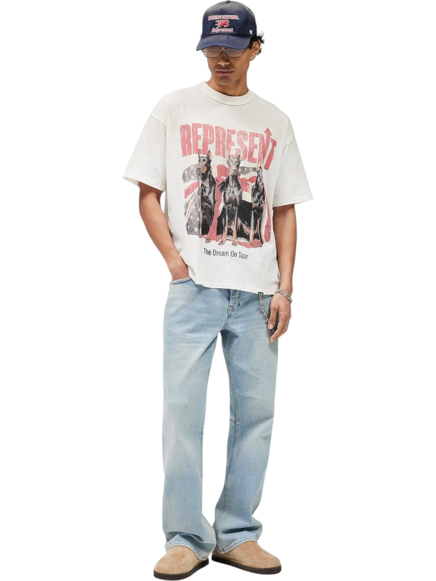 Represent MLM100593-30 Dream On Tour T-shirt Washed Ecru