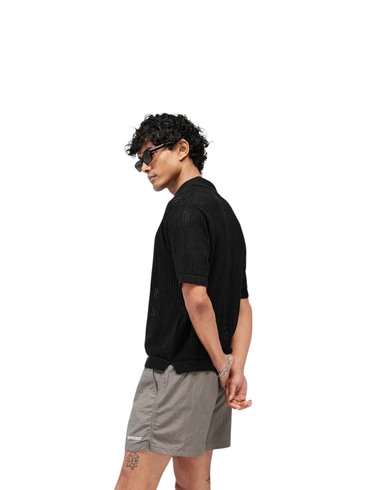 Represent MLM100725 Beverly Knit Polo Jet Black