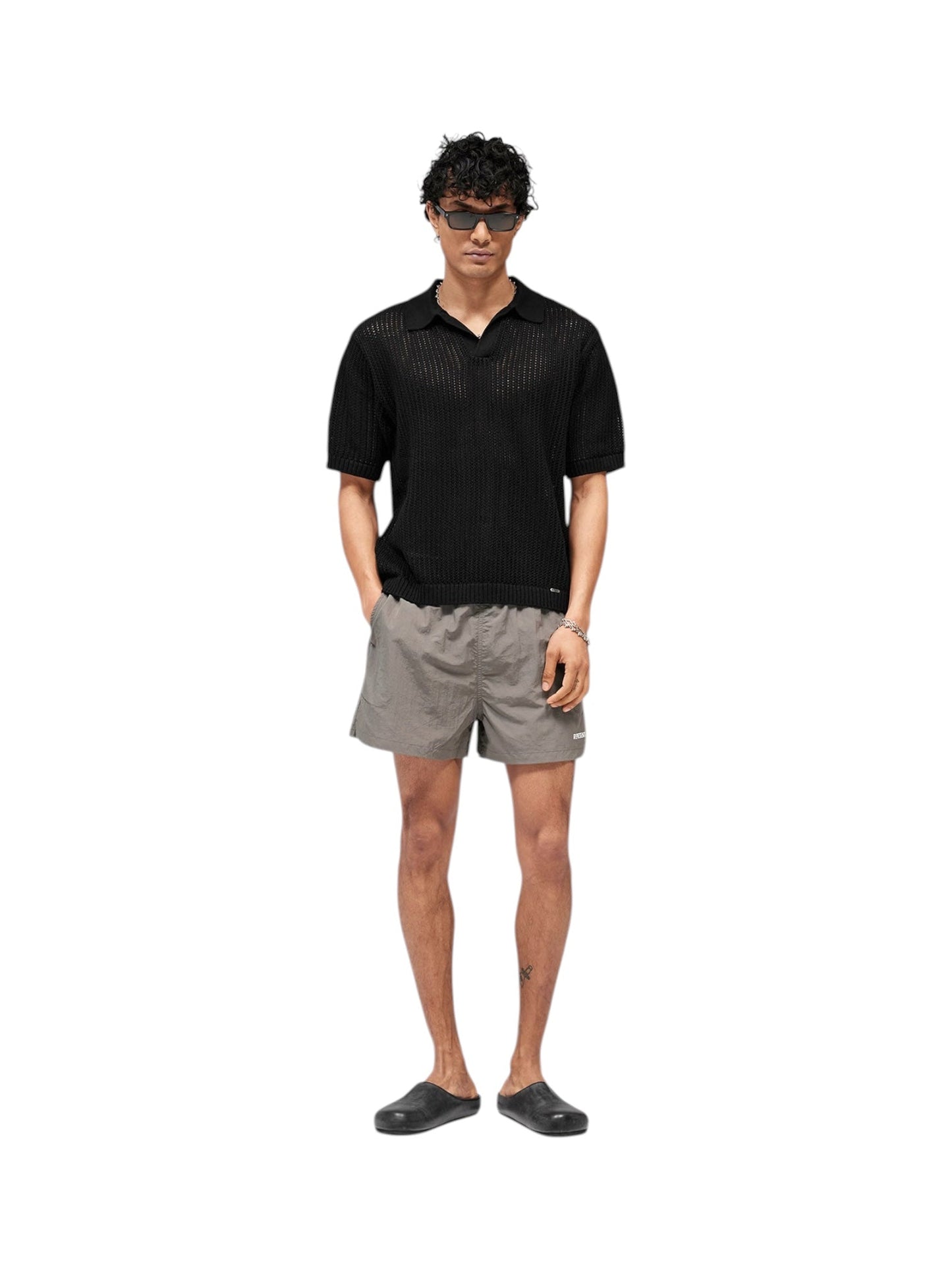 Represent MLM100725 Beverly Knit Polo Jet Black