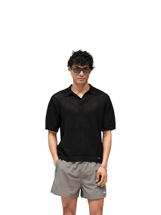 Represent MLM100725 Beverly Knit Polo Jet Black