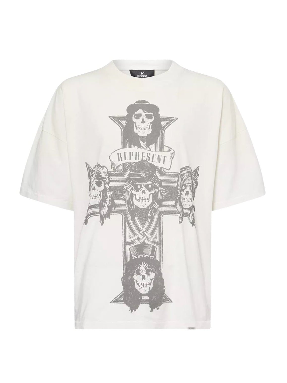 Represent MLM100759-26 GN'R Cross T-shirt Washed Ecru