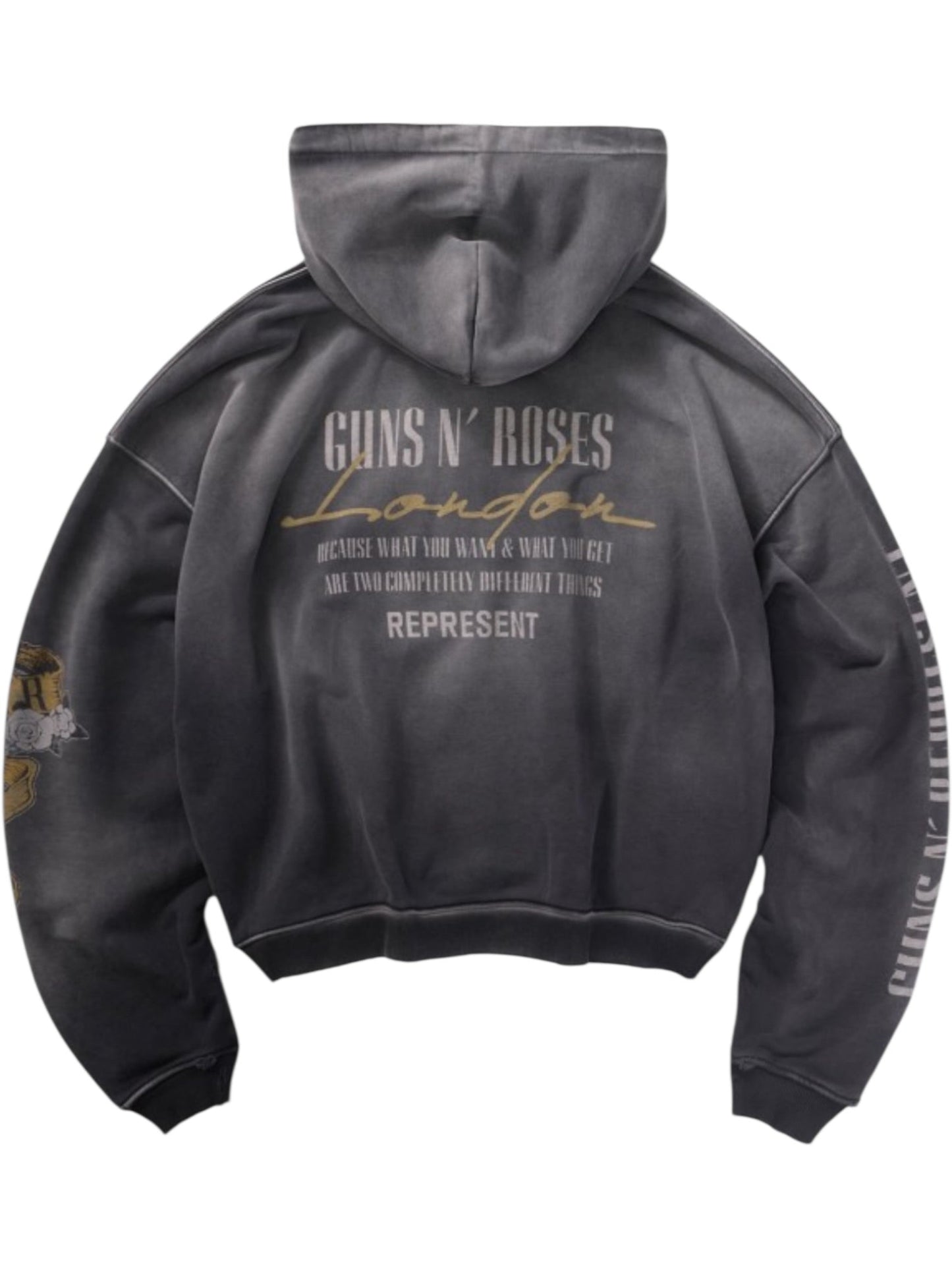 Represent MLM100760-04 GN'R Cross Zip Through Hoodie Blk