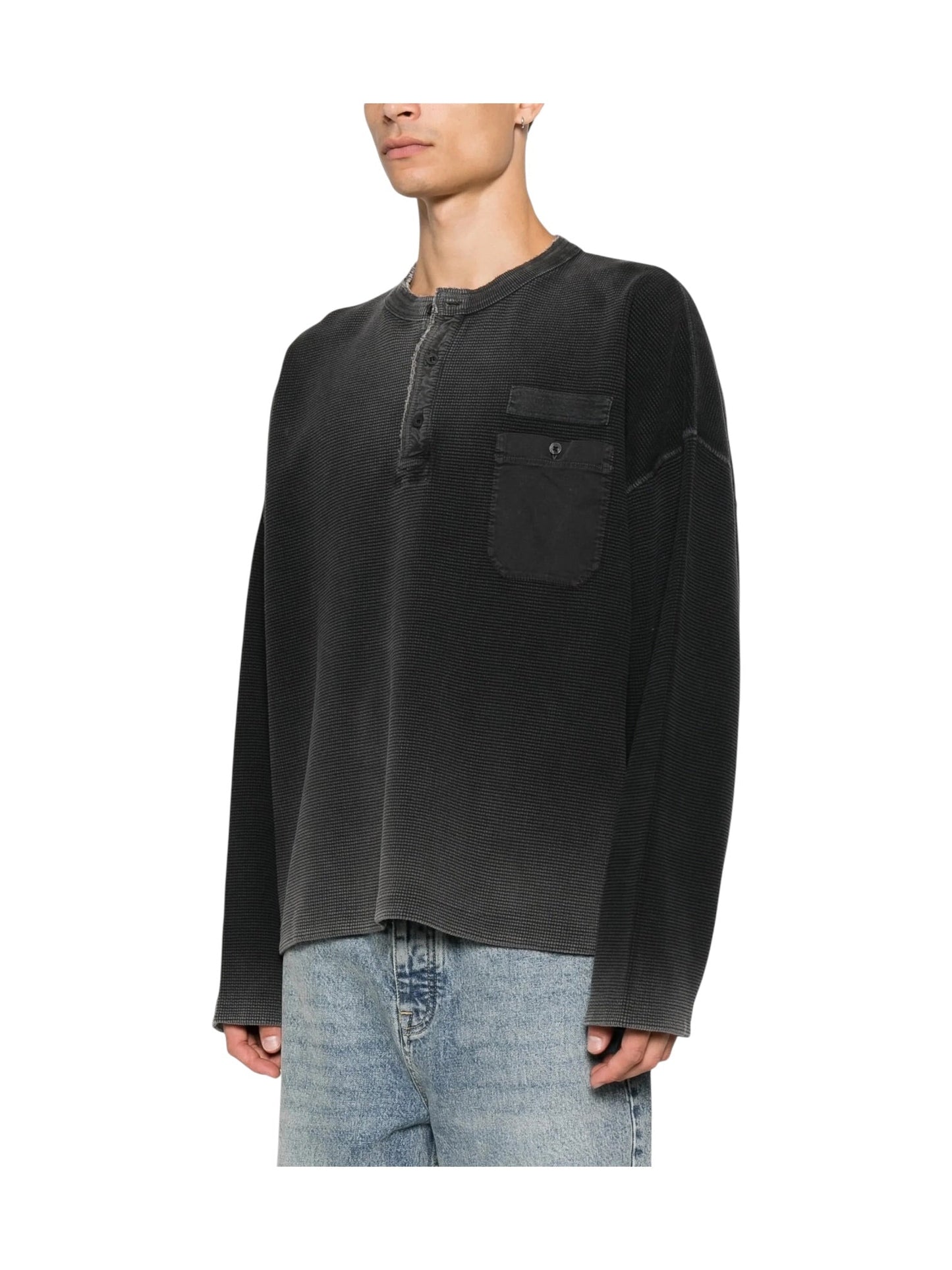 Probus Represent MLM100907-06 Henley Sweat Vtg Black Represent MLM100907-06 Henley Sweat Vtg Black BLACK