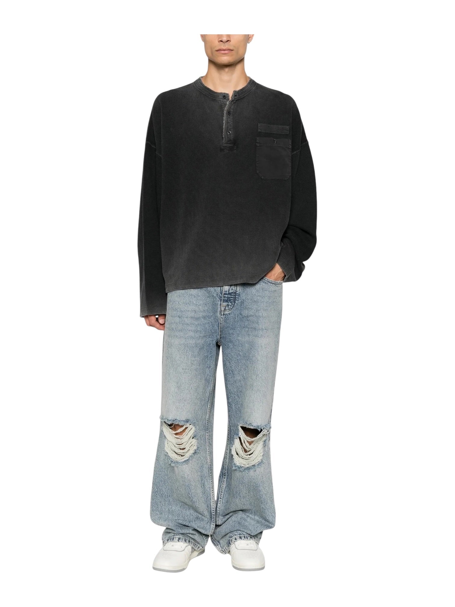 Probus Represent MLM100907-06 Henley Sweat Vtg Black Represent MLM100907-06 Henley Sweat Vtg Black BLACK