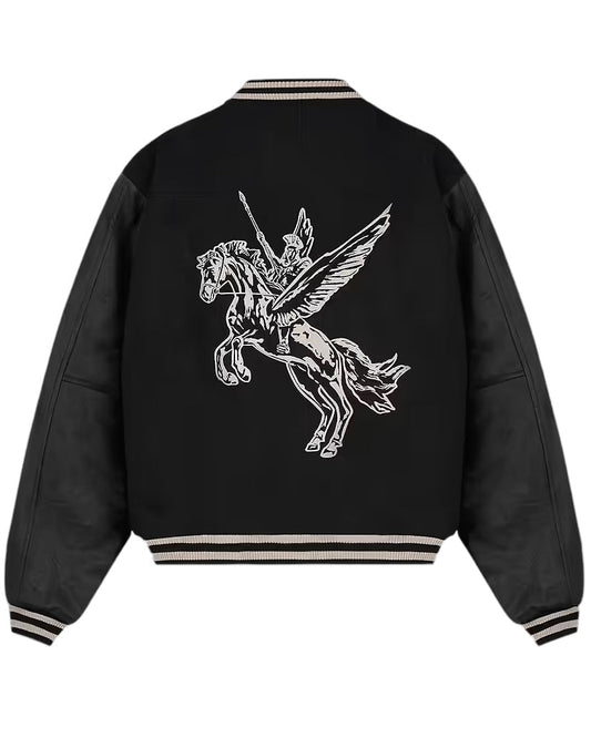 Represent MLM1127 Bellerophon Wool Varsity Jkt Blk