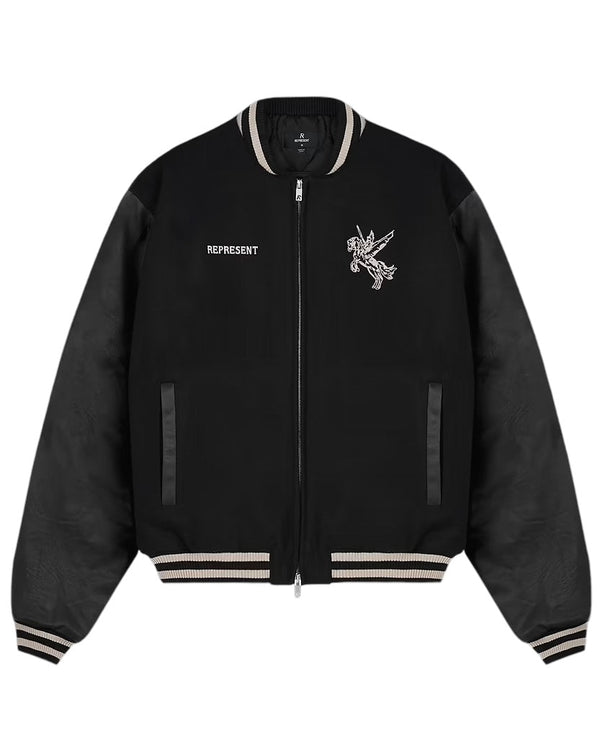 Represent MLM1127 Bellerophon Wool Varsity Jkt Blk