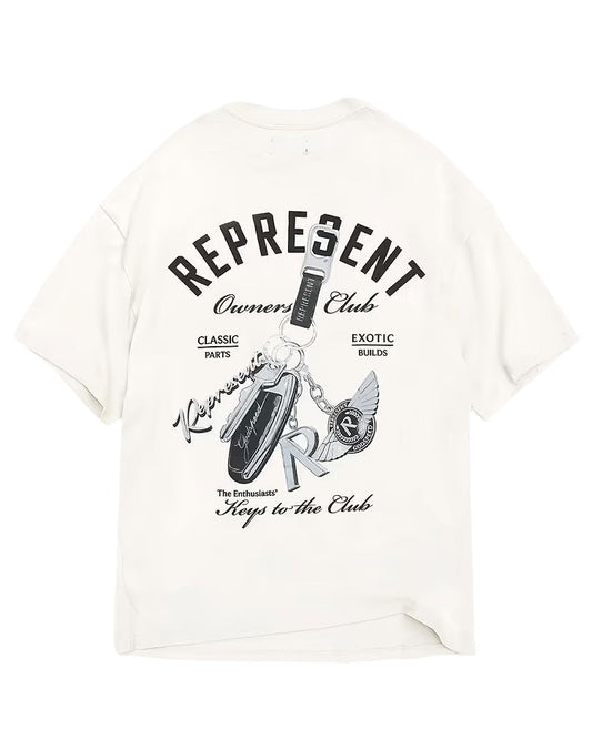 Represent MLM4236 Keys To The Club T-Shirt Flat Whi