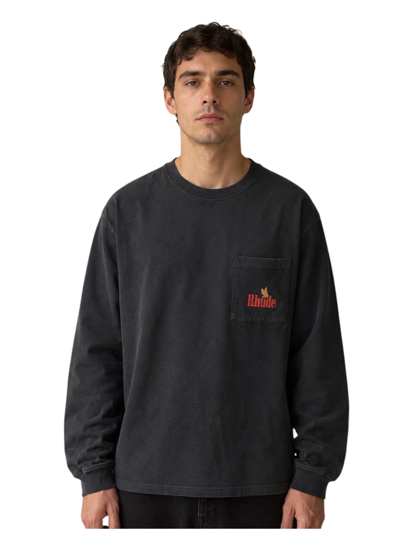 Probus Rhude American Spirit LS Pocket Tee Vtg Black/Red Rhude American Spirit LS Pocket Tee Vtg Black/Red Black