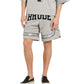 Rhude Baggy Mesh Collegiate Logo Shorts Grey-Silver