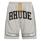 Rhude Baggy Mesh Collegiate Logo Shorts Grey-Silver