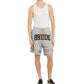 Rhude Baggy Mesh Collegiate Logo Shorts Grey-Silver