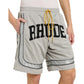 Rhude Baggy Mesh Collegiate Logo Shorts Grey-Silver