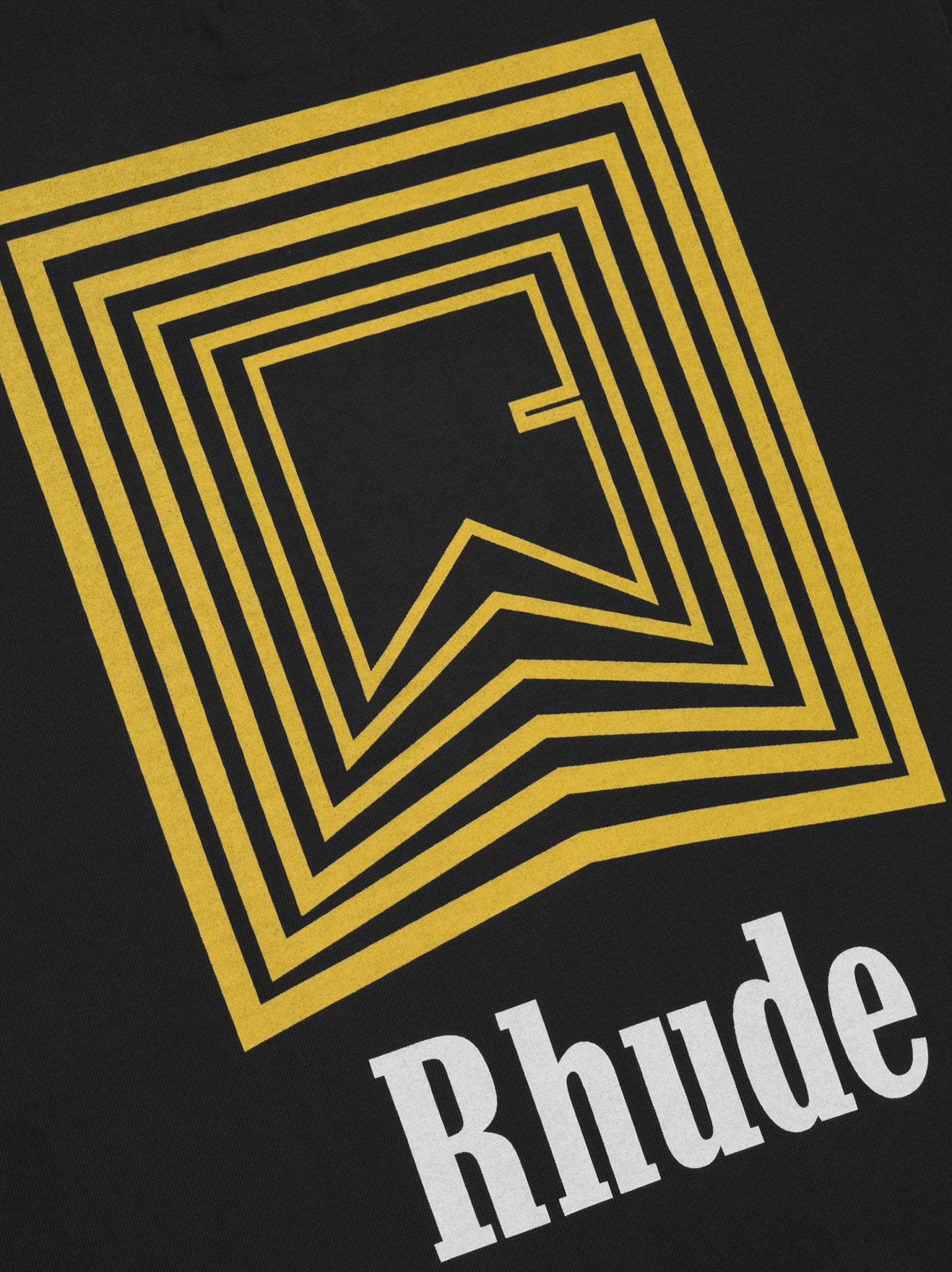 Rhude | Chevron Logo Repeat Tee Vtg Black - Probus