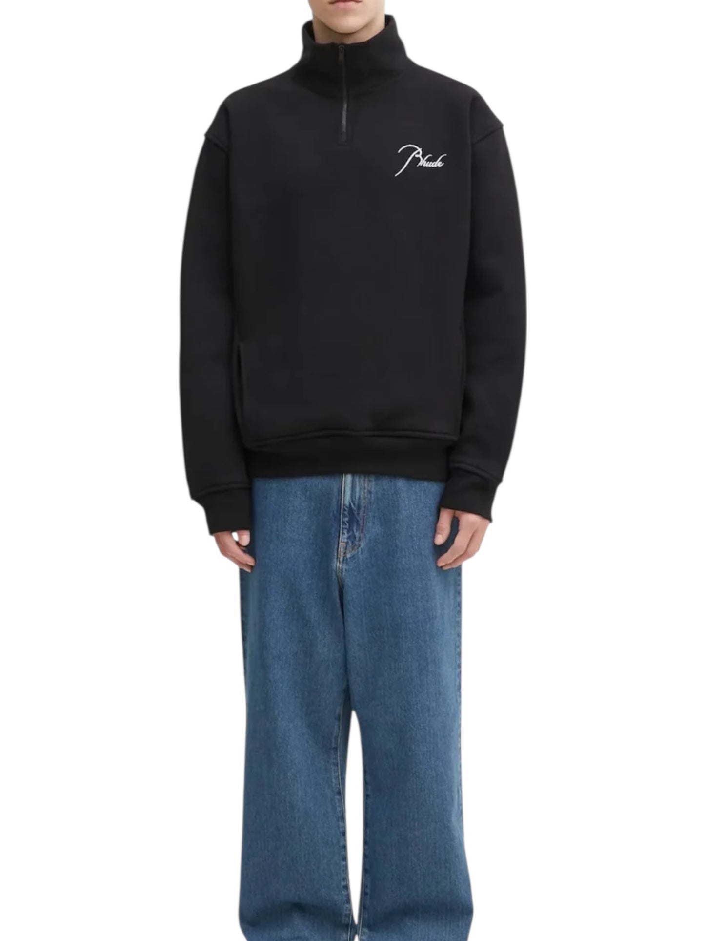 Rhude Classique Quarter Zip Black/white