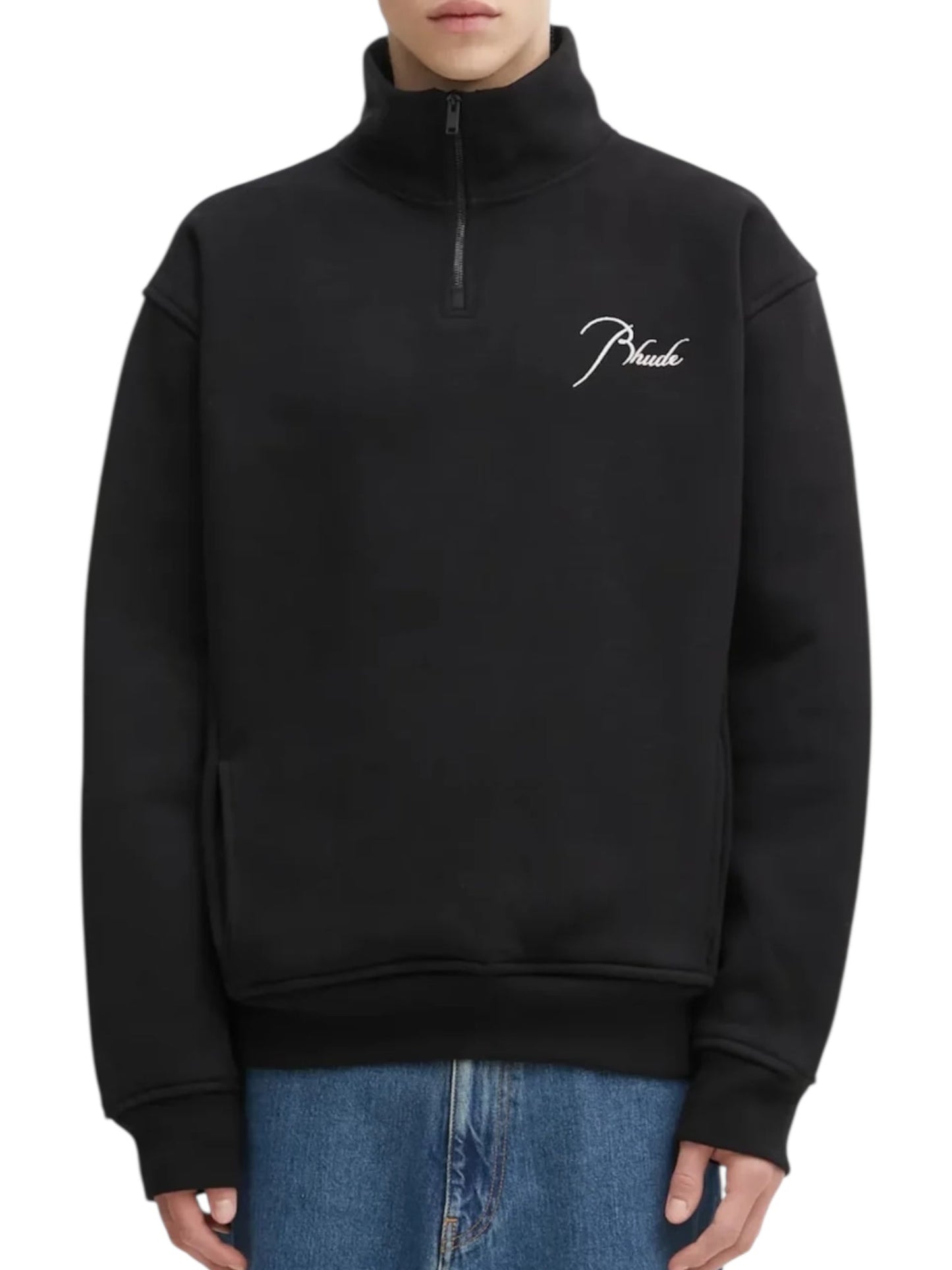Rhude Classique Quarter Zip Black/white
