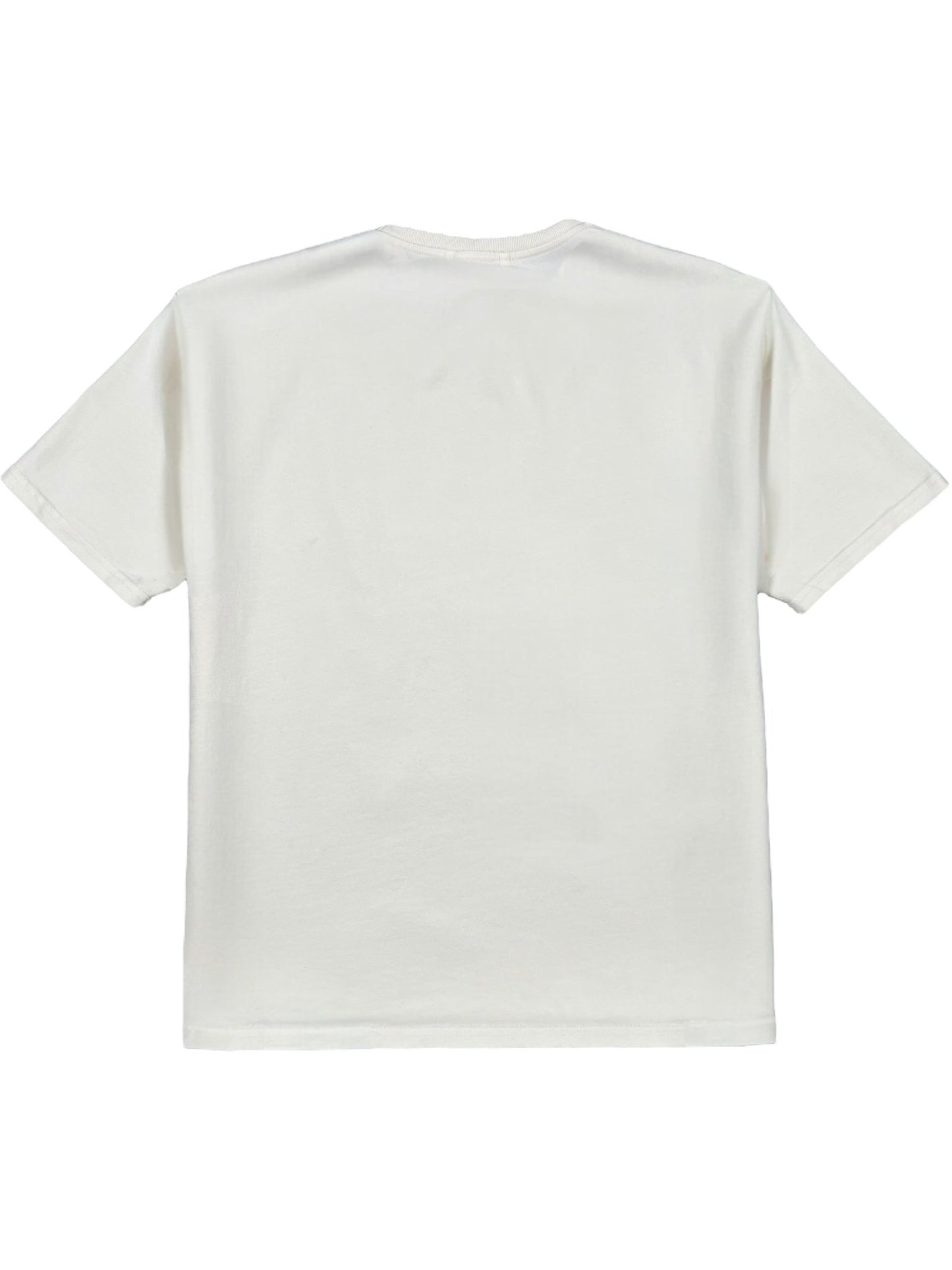 The RHUDE Collins Fumar Tee in Vintage White/Black/Red is a 100% cotton short-sleeve t-shirt, shown from the back against a white background.
