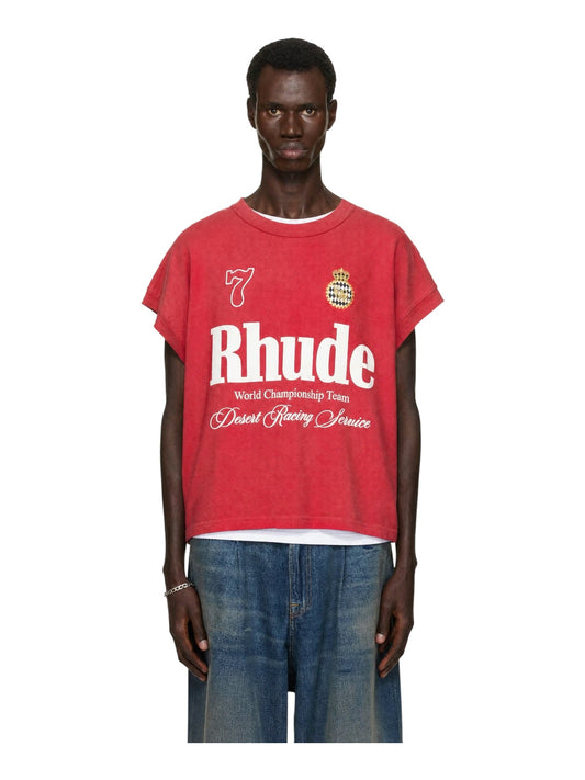Probus Rhude Desert Racing Script Cut-Off Tee Red/White Rhude Desert Racing Script Cut-Off Tee Red/White RED/WHITE