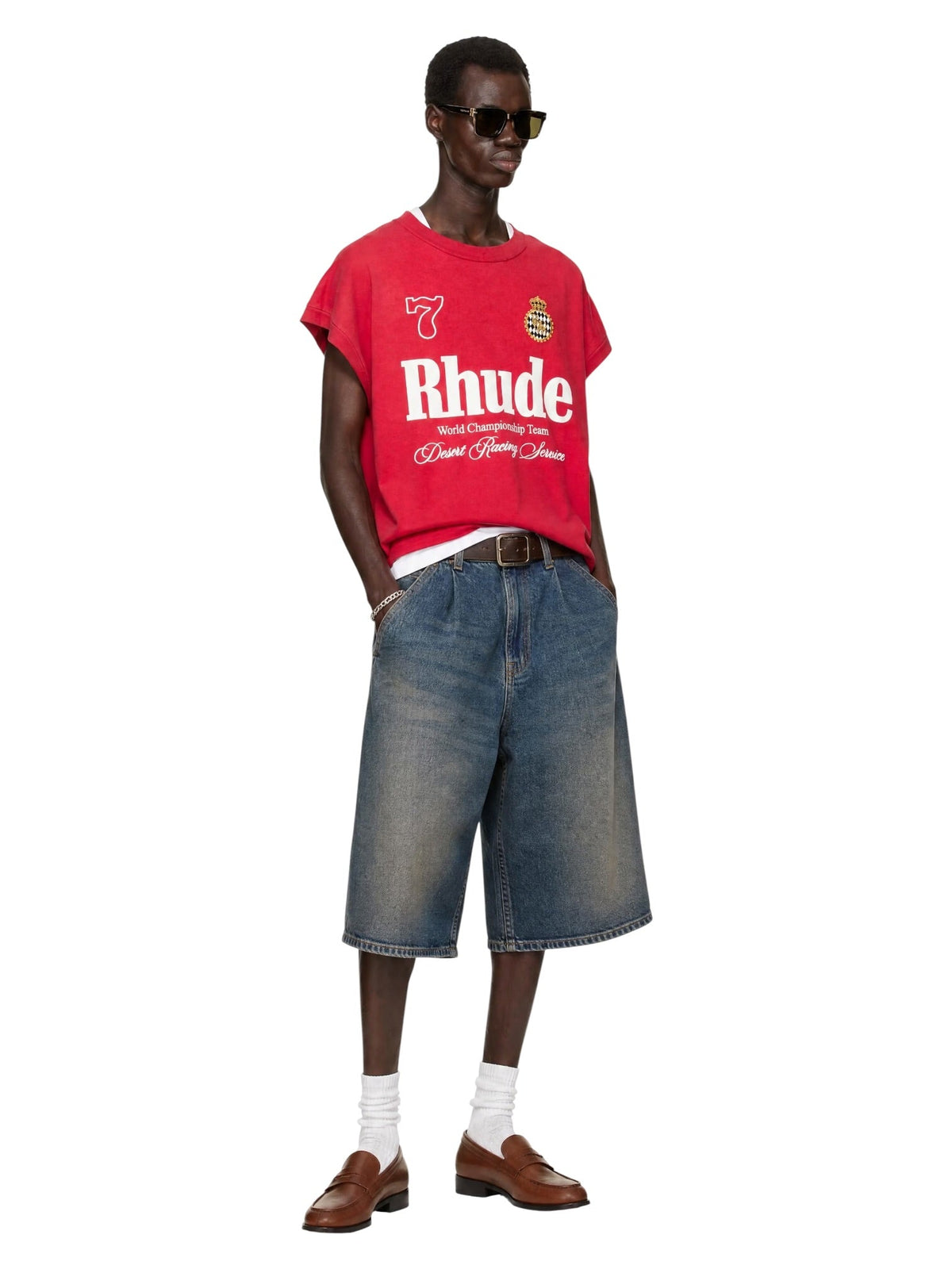 Probus Rhude Desert Racing Script Cut-Off Tee Red/White Rhude Desert Racing Script Cut-Off Tee Red/White RED/WHITE