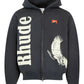 Rhude Eagle Pass Zip-Up Hoodie Vtg Black/White