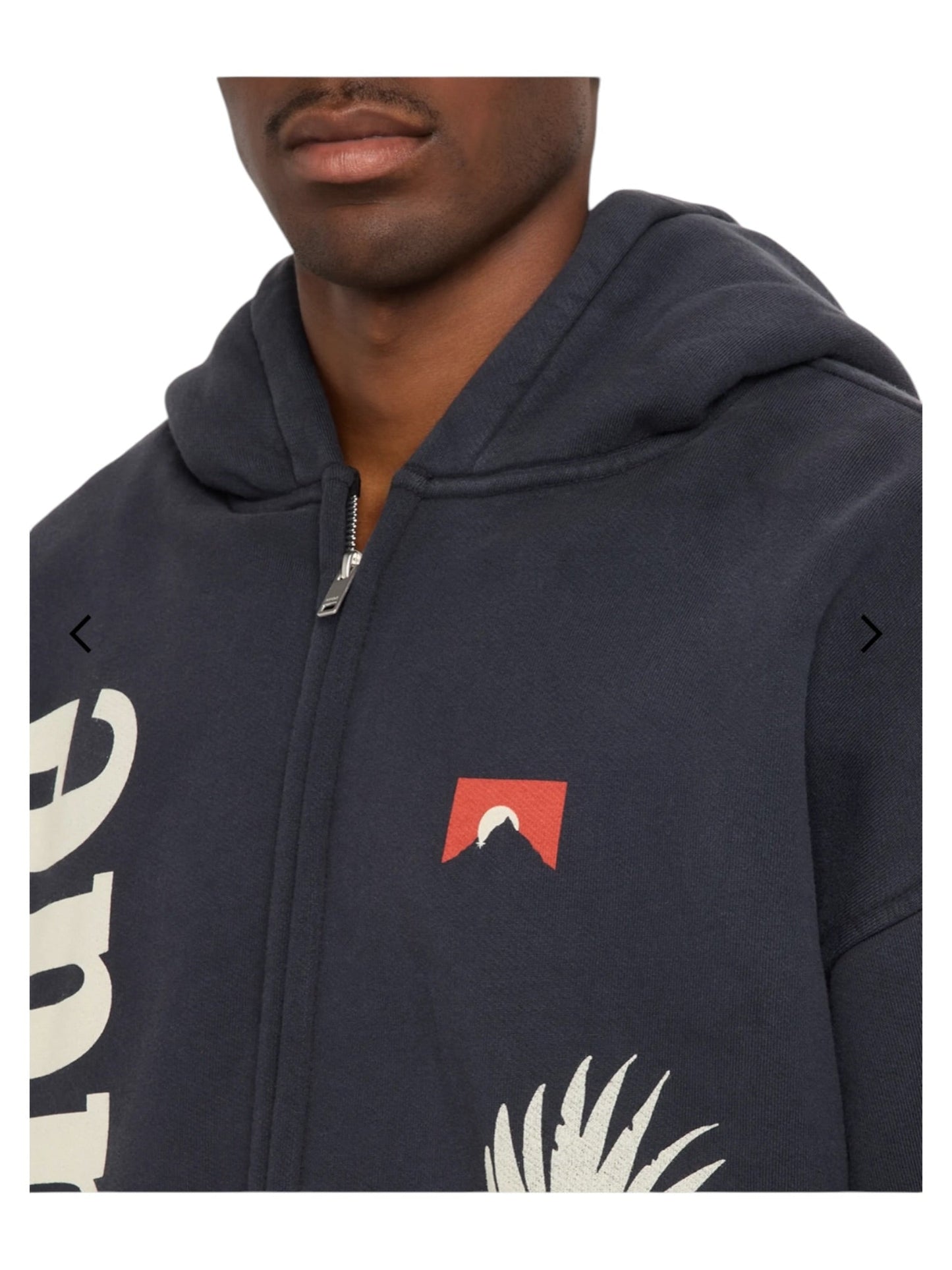 Rhude Eagle Pass Zip-Up Hoodie Vtg Black/White