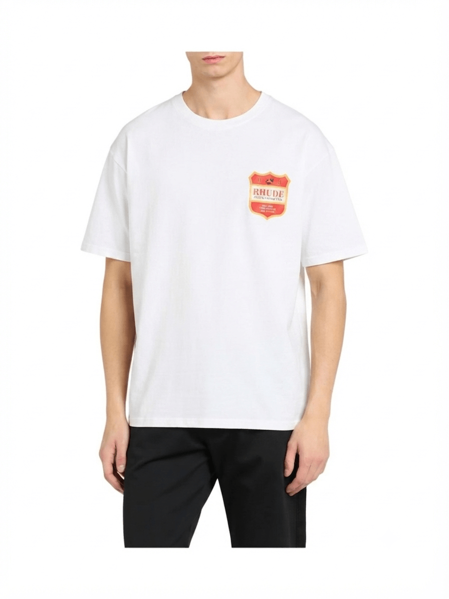 Probus Rhude Filtaro Crest Tee Vintage Wht-Red-Yellow Rhude Filtaro Crest Tee Vintage Wht-Red-Yellow S