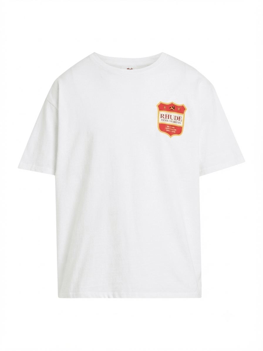 Probus Rhude Filtaro Crest Tee Vintage Wht-Red-Yellow Rhude Filtaro Crest Tee Vintage Wht-Red-Yellow S